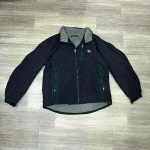 Nautica Men's Black Windbreaker Jacket - Size XL - Drawstring Cord Pockets